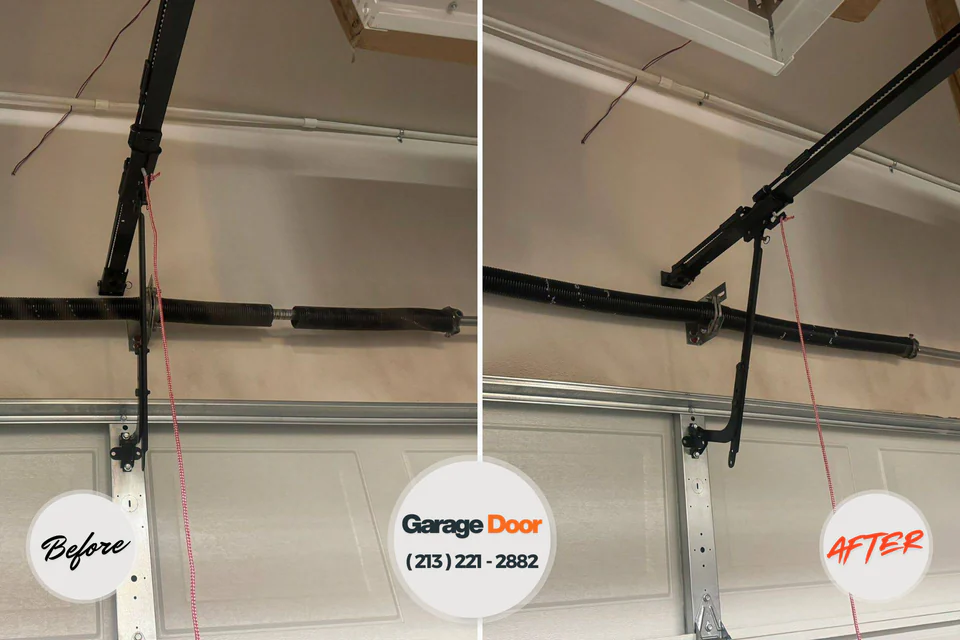 Before and after: garage door repair Garden City South, NY